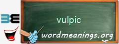 WordMeaning blackboard for vulpic